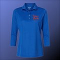 paragon 3/4 sleeve ladies polo royal blue