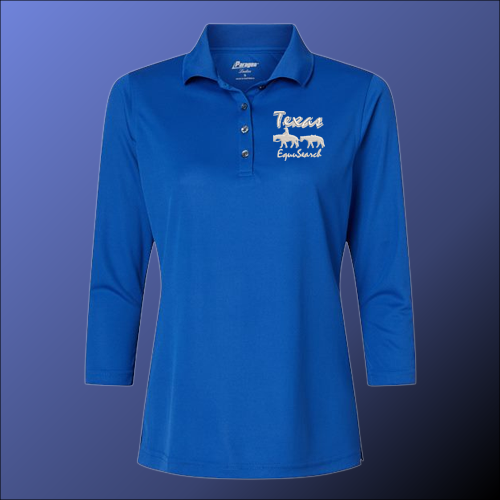 paragon 3/4 sleeve ladies polo royal blue