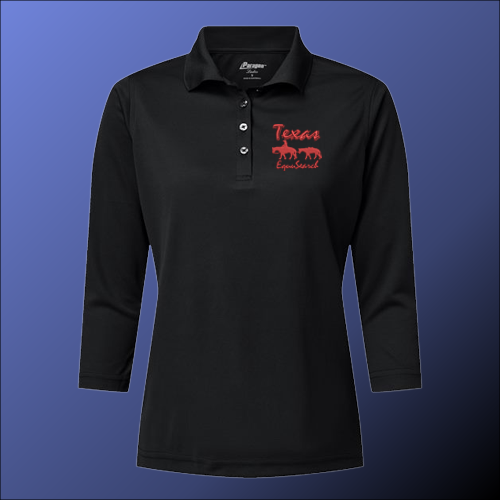 paragon 3/4 sleeve ladies polo black