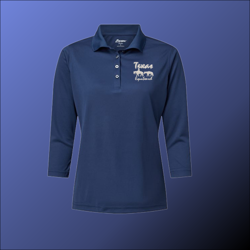 paragon 3/4 sleeve ladies polo navy